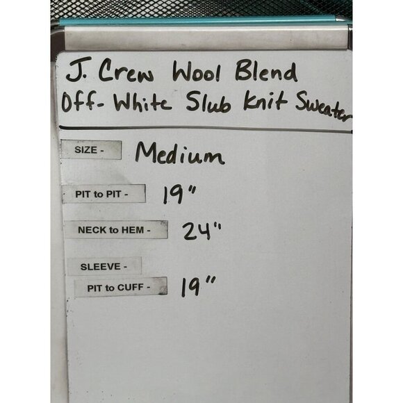 J. Crew Vintage Women's Wool Blend Off-White Slub Knit Sweater Size Medium - Picture 6 of 6